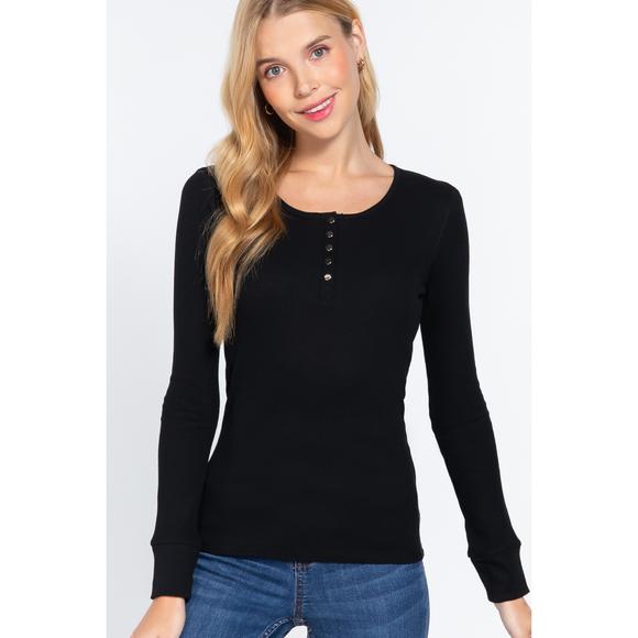 Rachell`s Boutique Tops - Long Slv Scoop Neck Thermal Top
